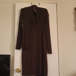 Dress Barn Chocolate Long Sleeve Dress